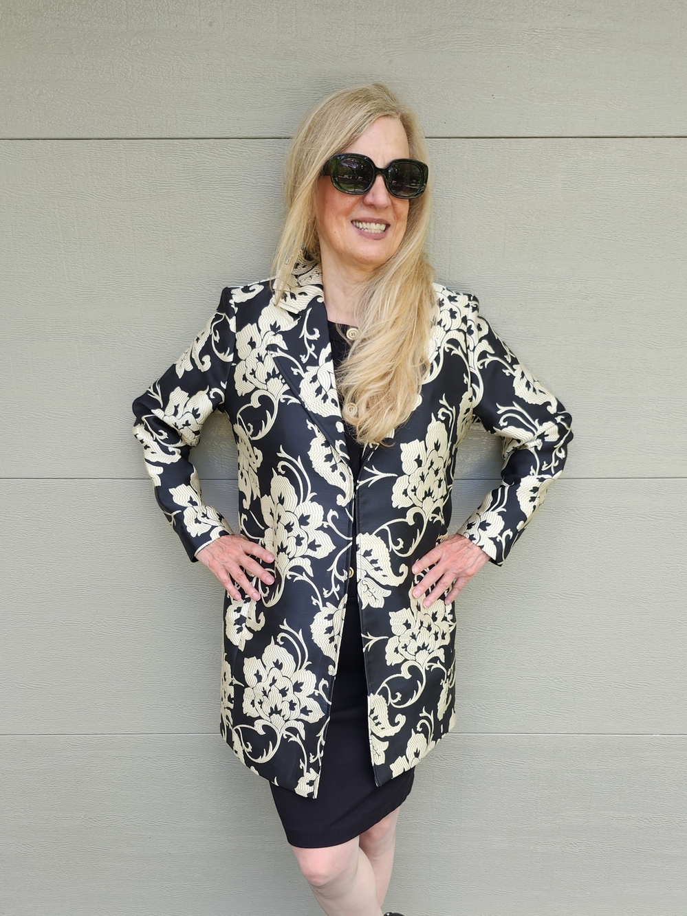 Chico's Ex Cond/Pro Clean Gorgeous Floral Jacquard Dress Mini Coat, P 8-10, $40